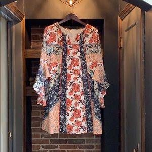 Floral mid length dress.